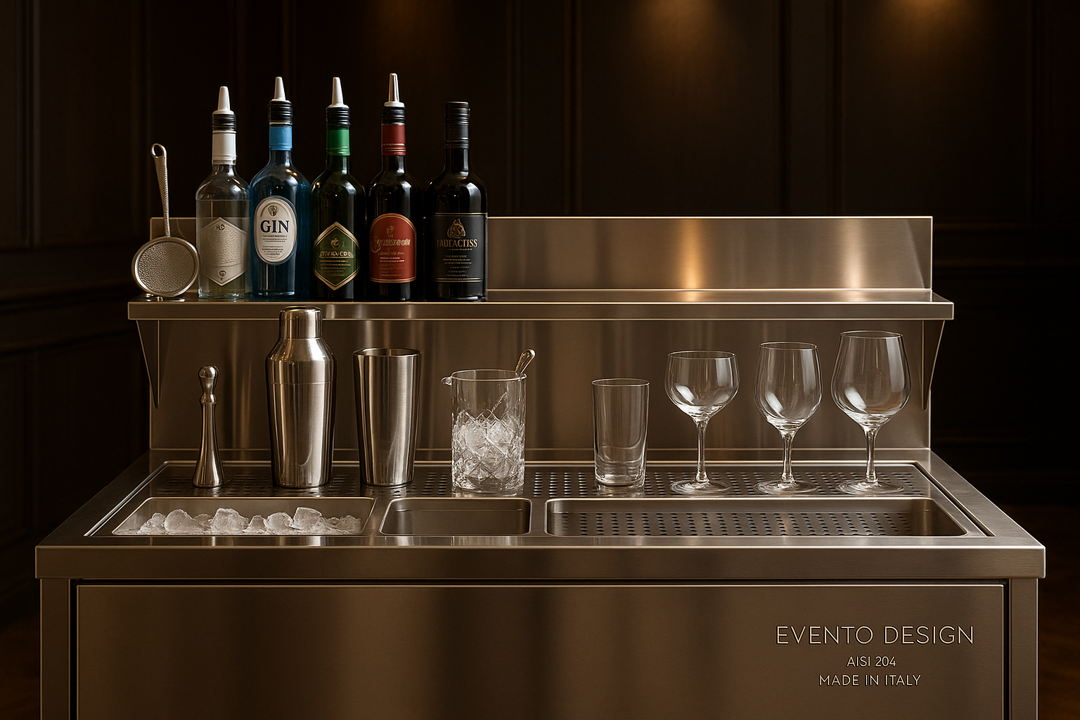 Banchi per COCKTAIL STATION IN ACCIAIO INOX AISI 304