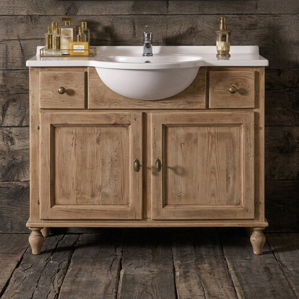 Mobile bagno a 2 porte e 2 cassetti finitura grezzo senza lavabo