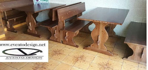 Set Panca Legno per Pub da 130cm - Arredi Irish Pub Professionali