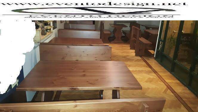 Set Panca Legno per Pub da 130cm - Arredi Irish Pub Professionali