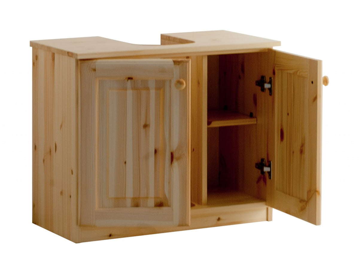 Mobile sotto lavabo in legno pino grezzo