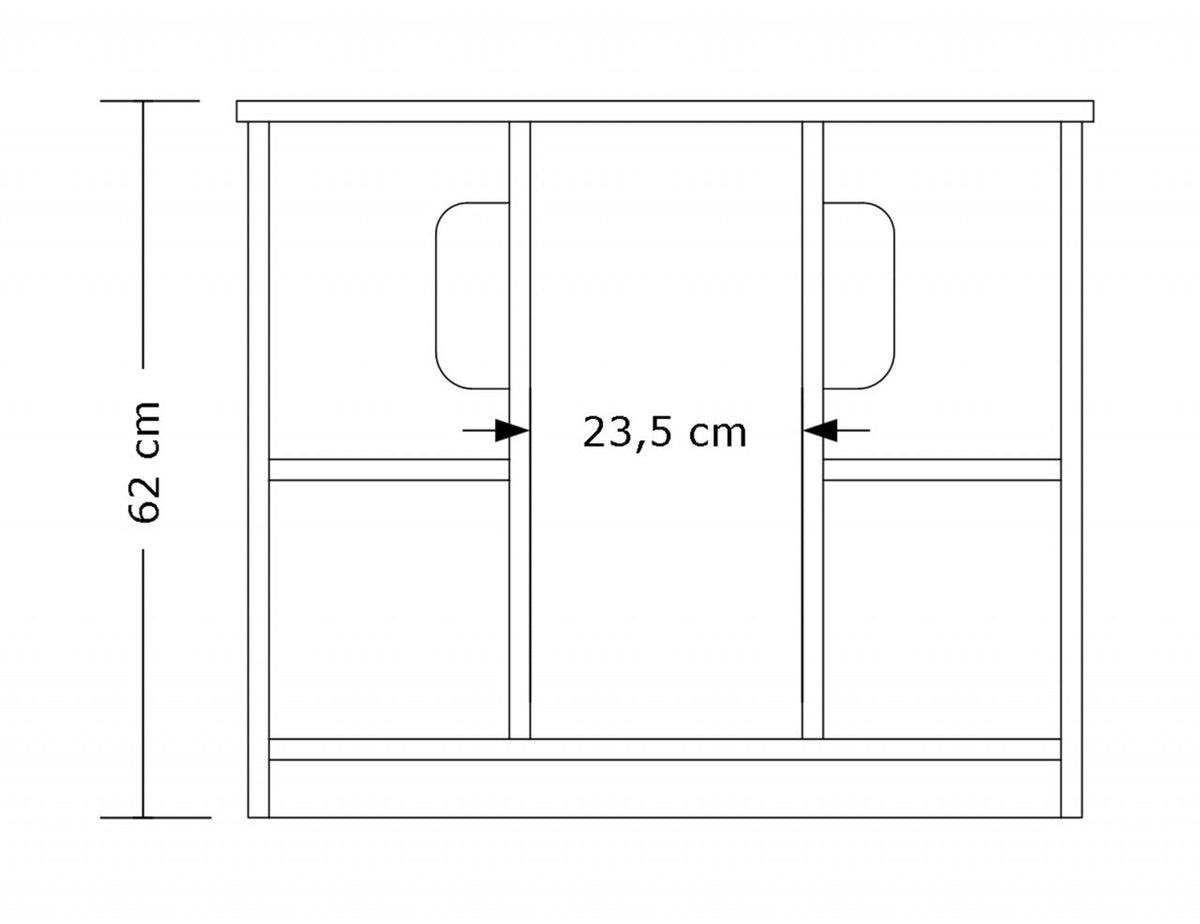 Mobile sotto lavabo in legno pino grezzo