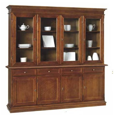 Cristalliera 4 Porte Noce Lucido 205x42x205h"