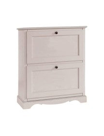 Scarpiera 2 ante ribalta arte povera legno bianco 79X30X90