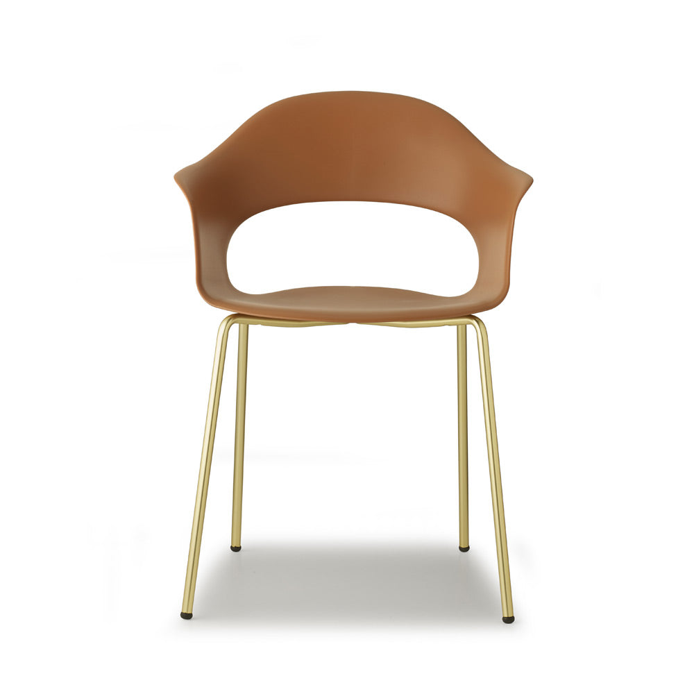 Poltroncina Lady B Telaio a 4 Gambe (eff. Cromato, Nichel Nero Lucido, Ottone Satinato)&nbsp; in Acciaio Tecnopolimero – Scab Design