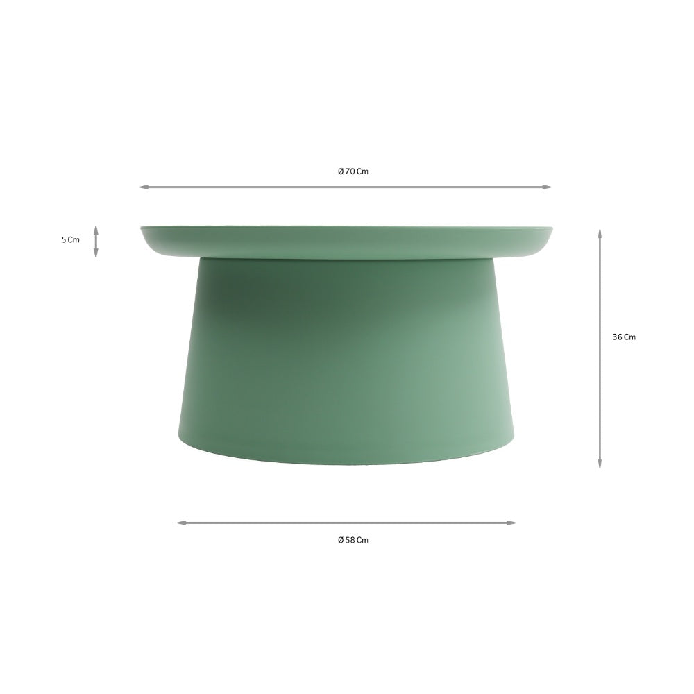 Tavolino CRES verde £• completamente realizzato in polipropilene