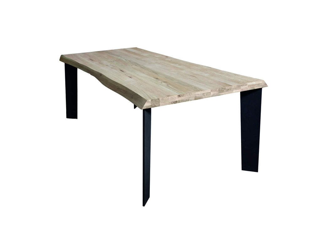 Tavolo COMO – Legno Massello 6 cm e Struttura in Metallo Nero
