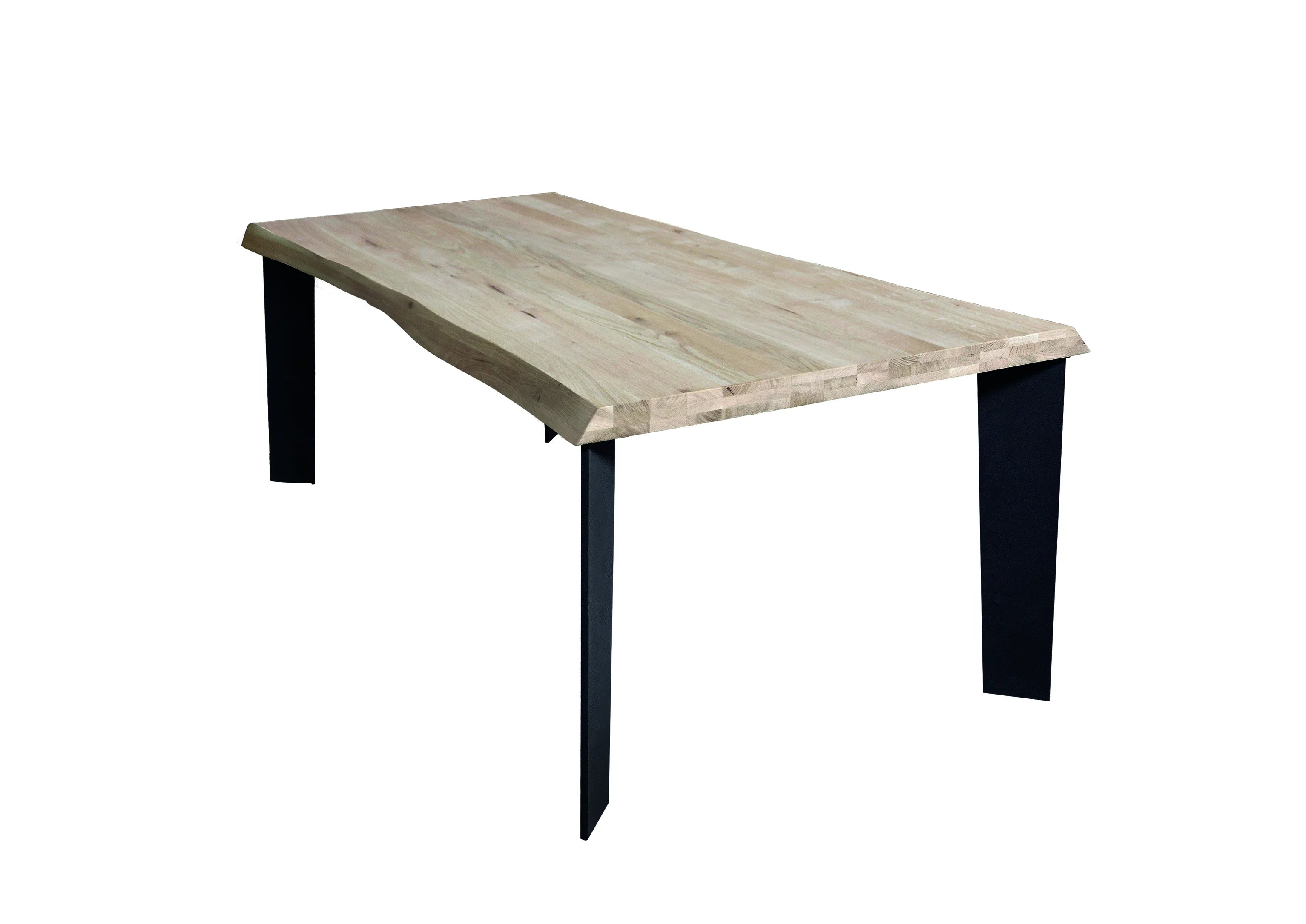 Tavolo COMO – Legno Massello 6 cm e Struttura in Metallo Nero