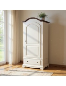 ARMADIO ARTE POVERA 1 PORTA LEGNO SHABBY BIANCO 96x56x196H