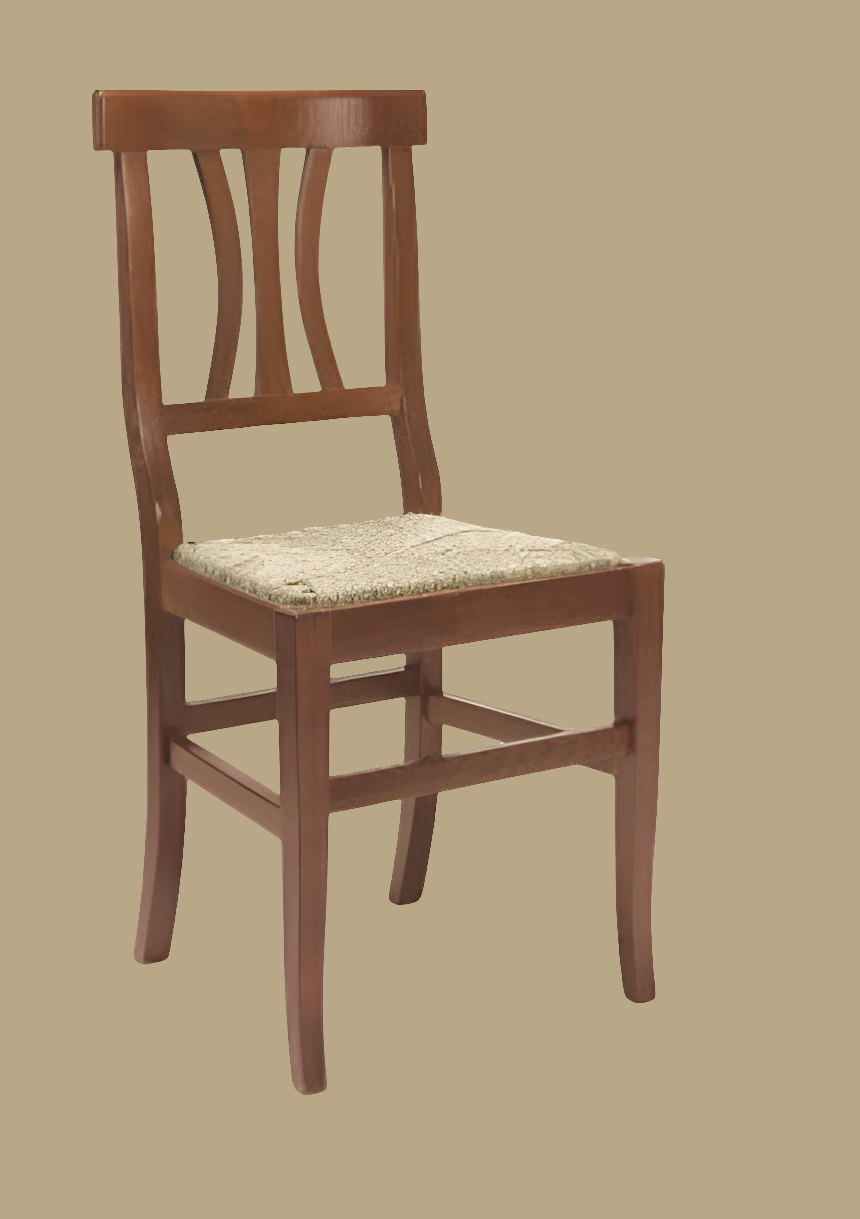 Sedia Arte Povera Seduta Paglia Tinta Noce - Arredo Ristorante Rustico Contract