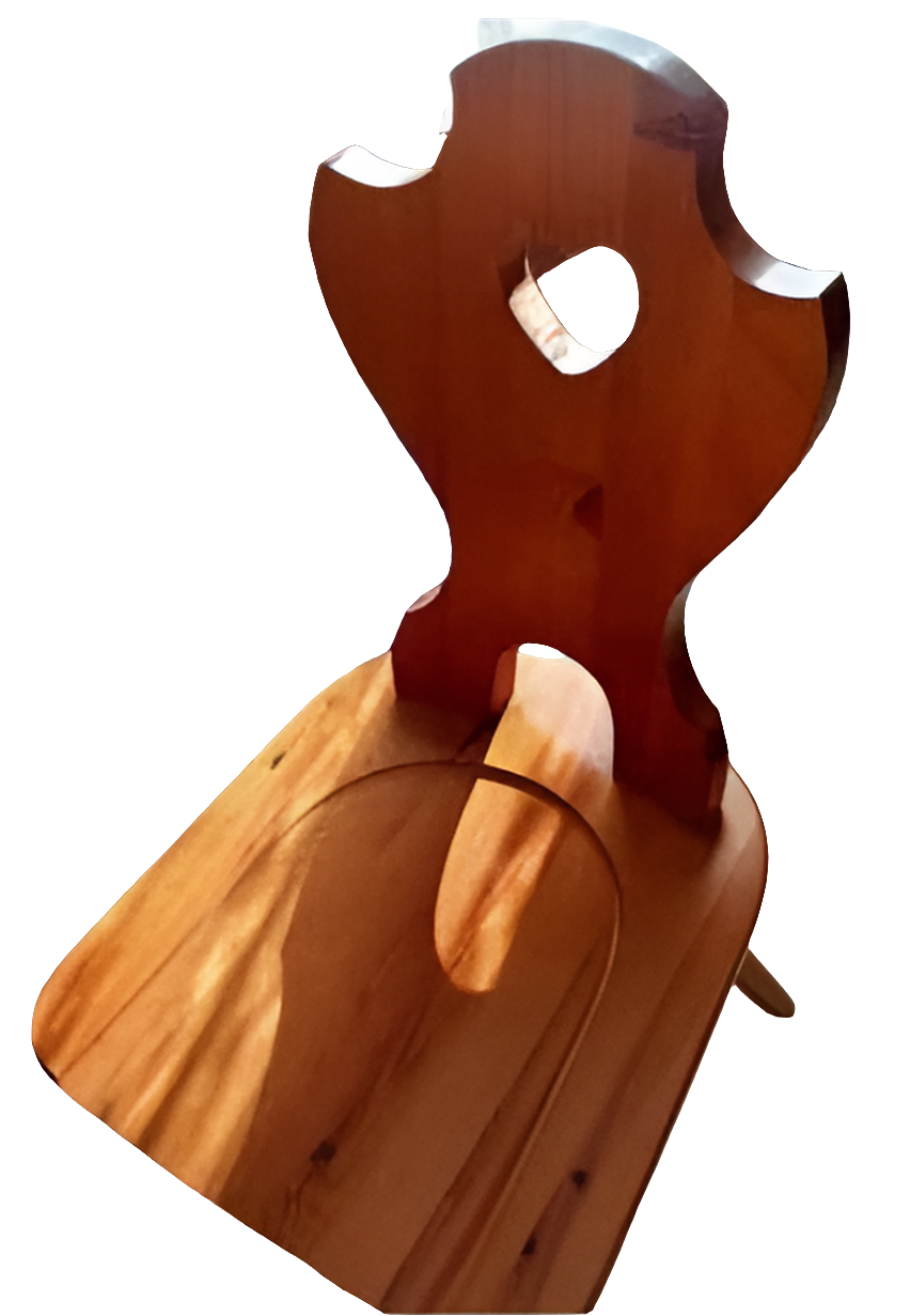 Giropanca Angolare Legno Pino + Tavolo Fisso + Sedie Tirolesi - Arredo Pub Chalet