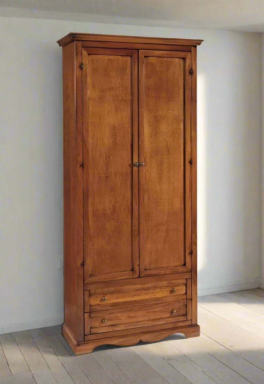 ARMADIO ARTE POVERA 2 ANTE LEGNO TINTA NOCE 87x40x192