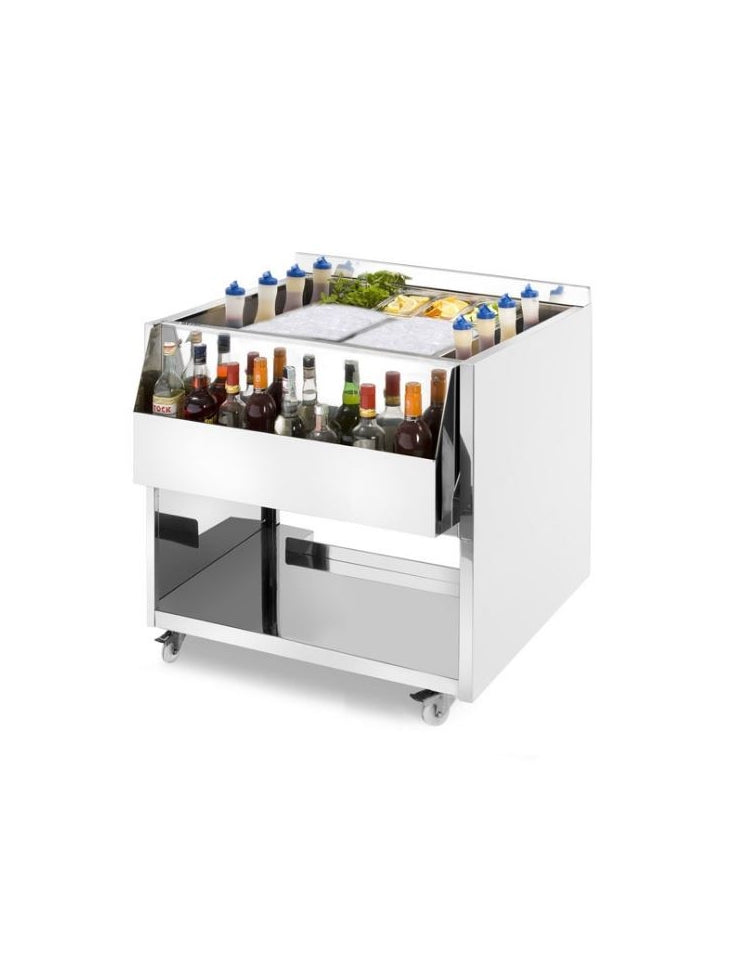 COCKTAIL STATION IN ACCIAIO INOX AISI 304 - CM. 125X70X83H