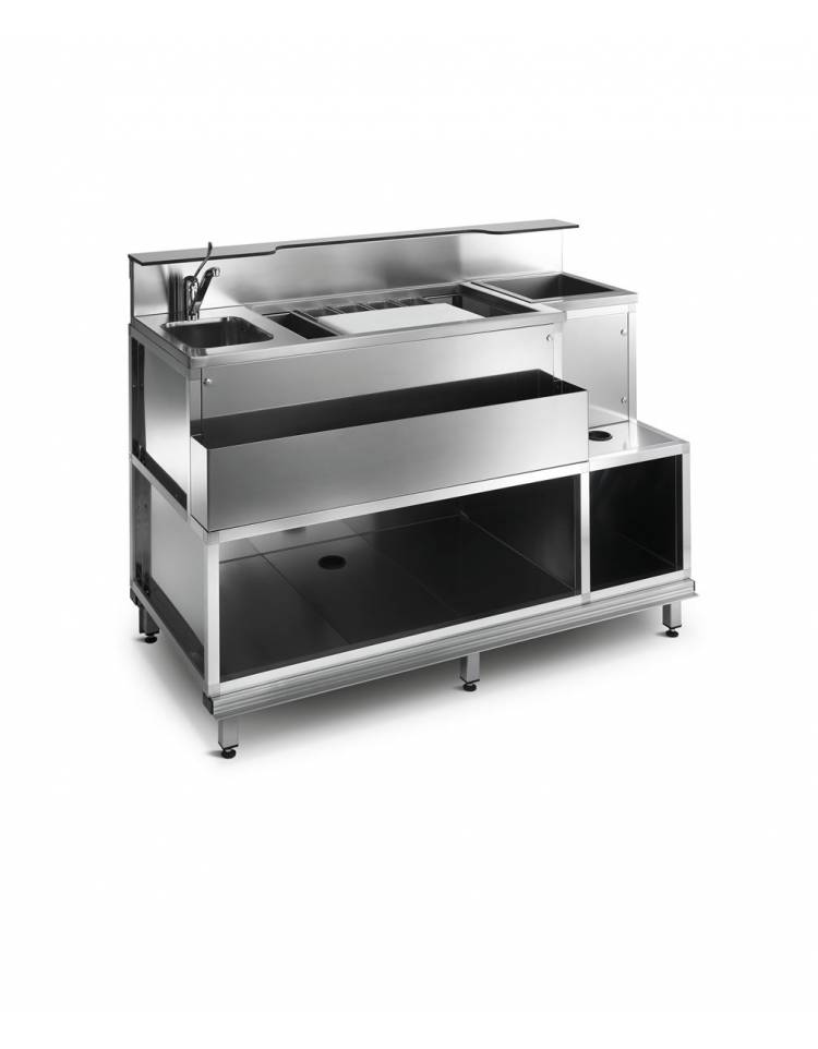 Banco postazione cocktail per bar - Modulo semilavorato - cm 125x70x113h