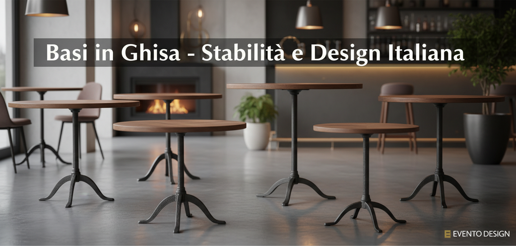 Banner promozionale basi in ghisa Evento Design