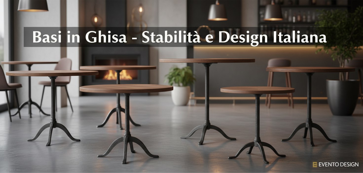 Banner promozionale basi in ghisa Evento Design