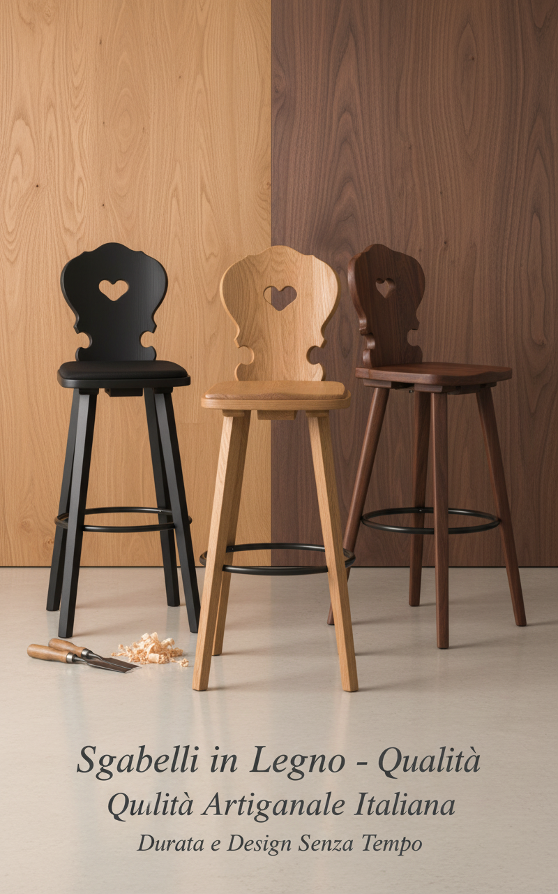 Banner Sgabelli in Legno - Qualità Artigianale Italiana