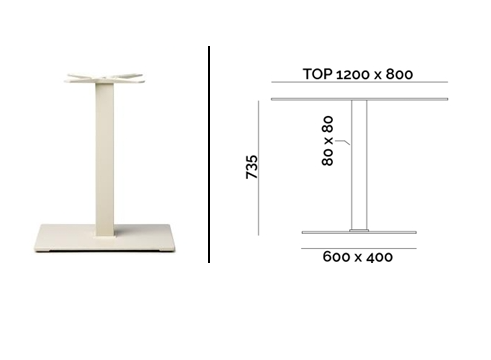 Base Tavolo Contract Star - Colonna Acciaio e Crociera Alluminio