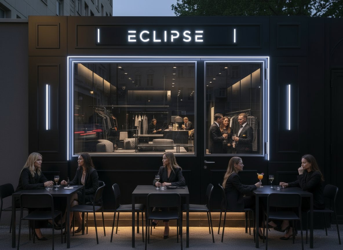 Eclipse lounge urbano di sera