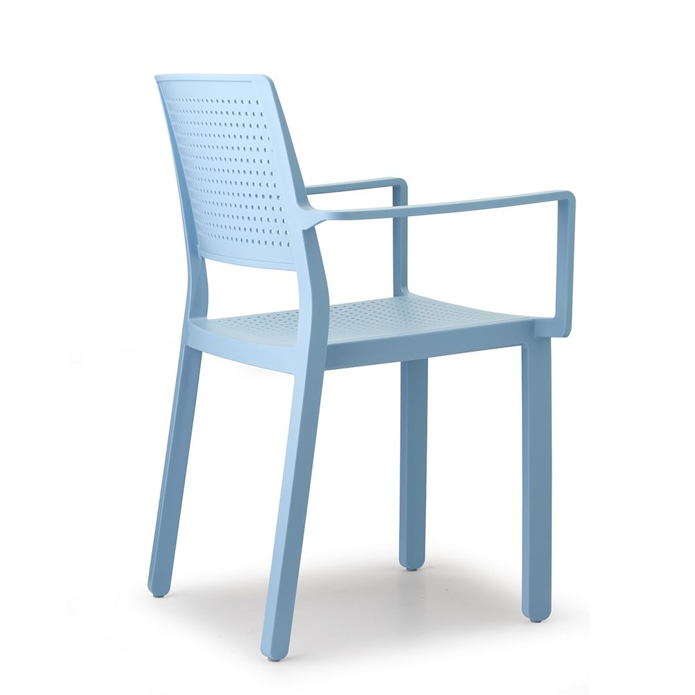 Sedia Scab Emi con Braccioli - Design Forato Impilabile per Esterni