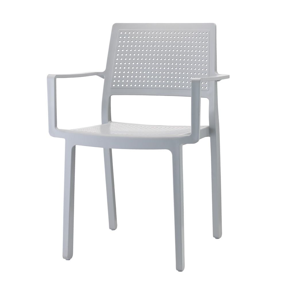 Sedia Scab Emi con Braccioli - Design Forato Impilabile per Esterni