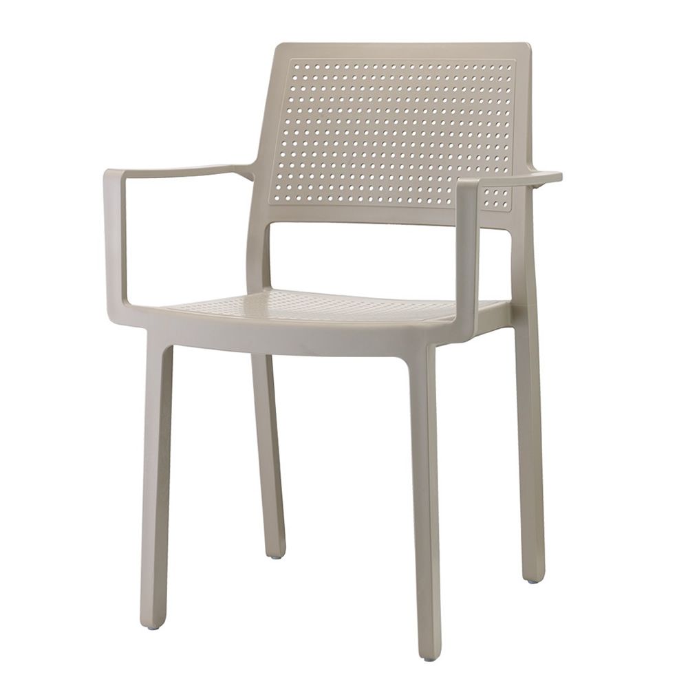 Sedia Scab Emi con Braccioli - Design Forato Impilabile per Esterni
