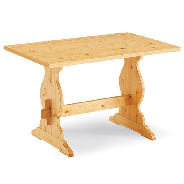 Set 4 Sedie Tirolese Cuore + Tavolo Fratino 130x70 e/o 130x80x3 Pino Grezzo