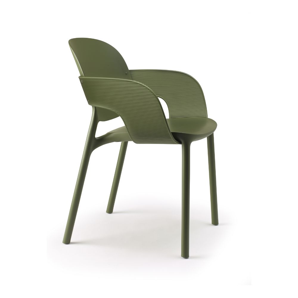 Sedia Scab Hug con Braccioli - Design Sostenibile Riciclato Avvolgente