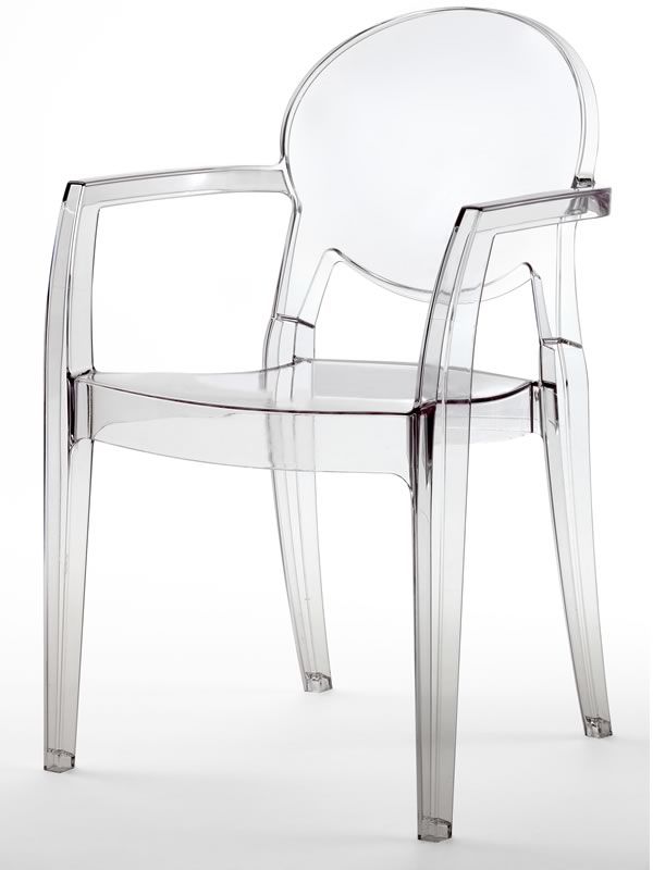 Sedia Scab Igloo con Braccioli - Policarbonato Trasparente Impilabile