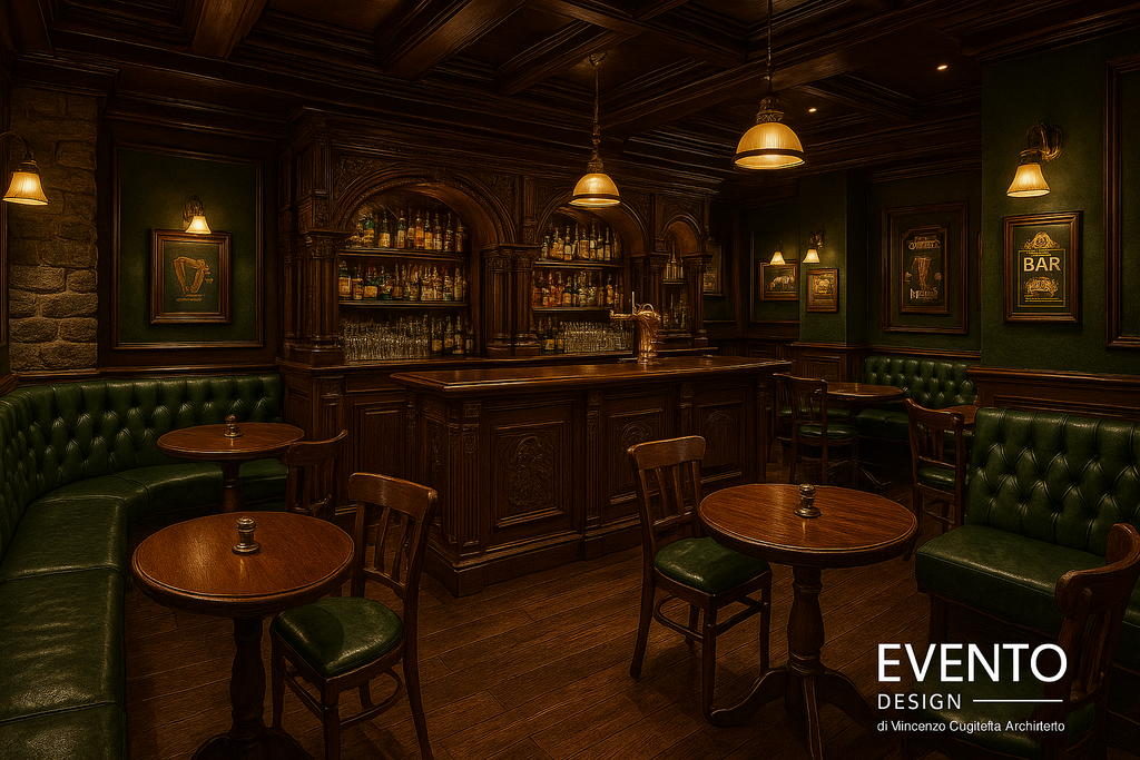 Interni Pub Stile Irlandese - Evento Design di Vincenzo Cuglietta Architetto