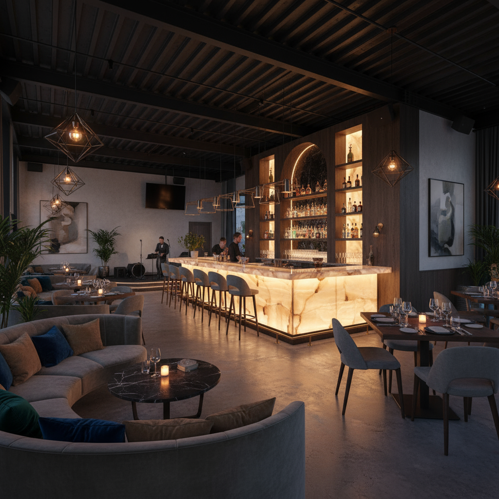 Locale di tendenza per food e intrattenimento serale