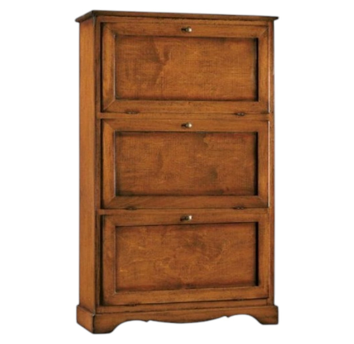 Scarpiera 3 ante ribalta arte povera legno tinta noce 79X30X130