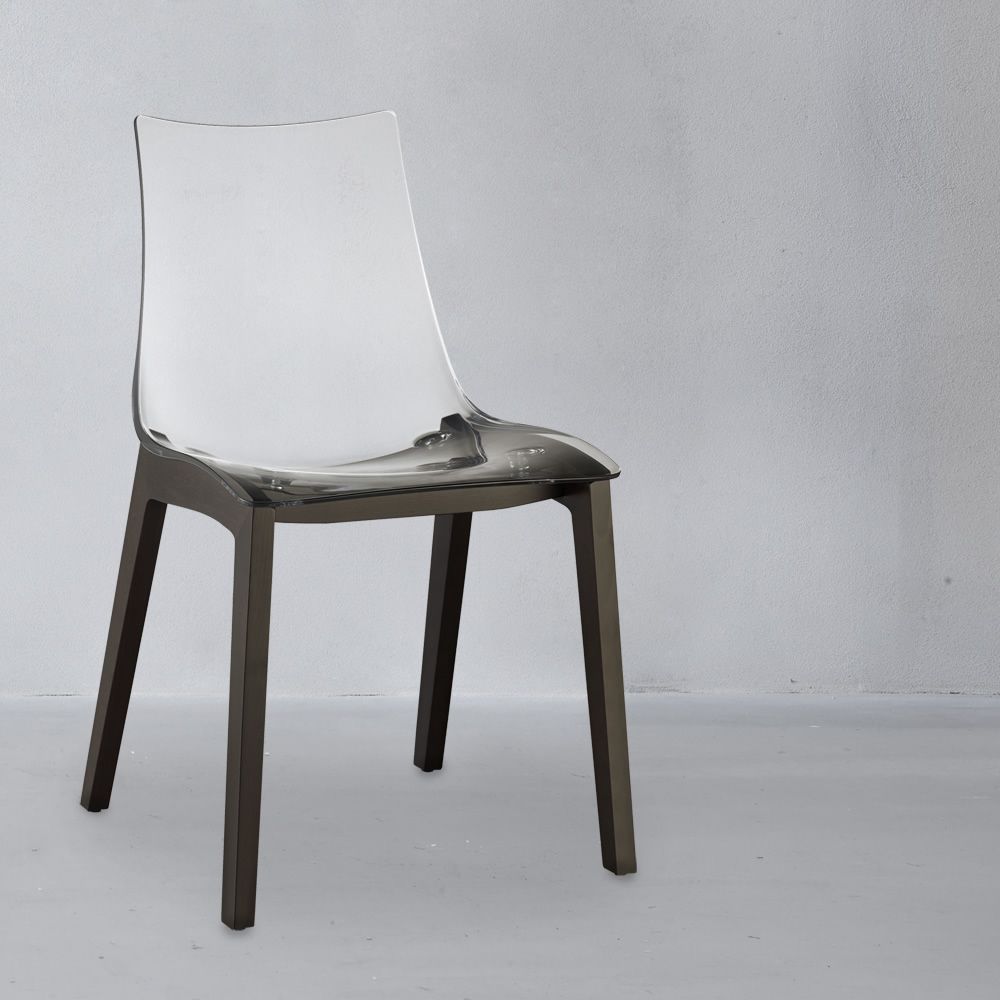 Natural Zebra 2805 Sedia in legno, con seduta in policarbonato trasparente