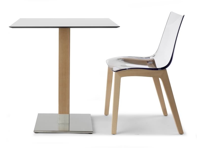 Natural Zebra 2805 Sedia in legno, con seduta in policarbonato trasparente