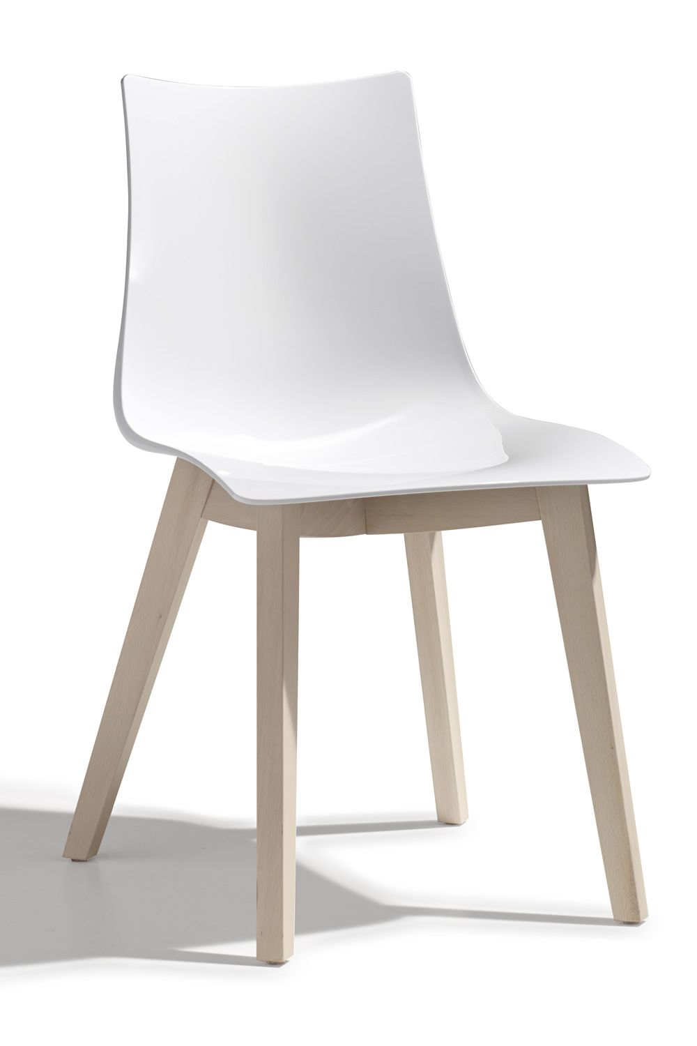 Natural Zebra 2806 Sedia in legno, con seduta in policarbonato