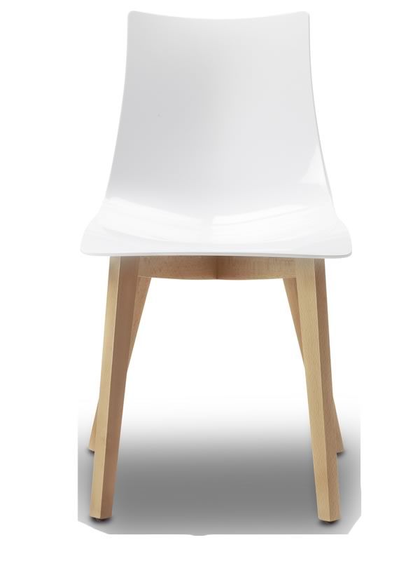 Natural Zebra 2806 Sedia in legno, con seduta in policarbonato