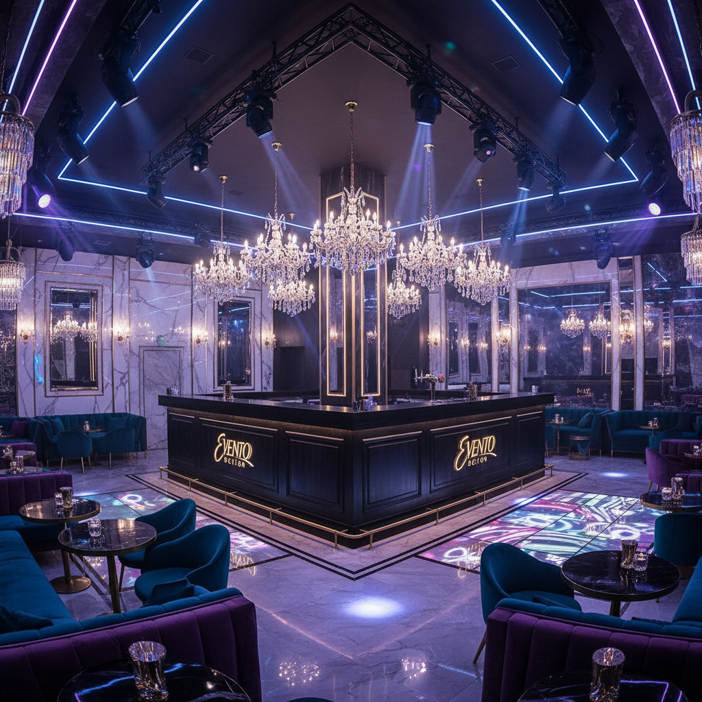 Night Club Evento Design - Bancone Legno Nero