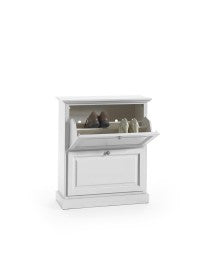 SCARPIERA LACCATO BIANCO FUMO 2 RIBALTE DOPPIE(CONTIENE 12 PAIA DI SCARPE)MISURE L.80 P.30 H.93 (6061)