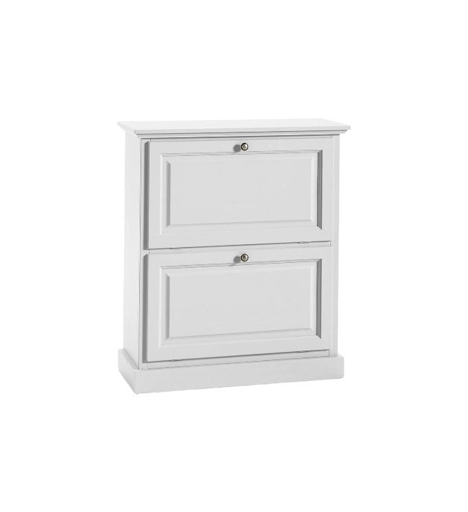 SCARPIERA LACCATO BIANCO FUMO 2 RIBALTE DOPPIE(CONTIENE 12 PAIA DI SCARPE)MISURE L.80 P.30 H.93 (6061)