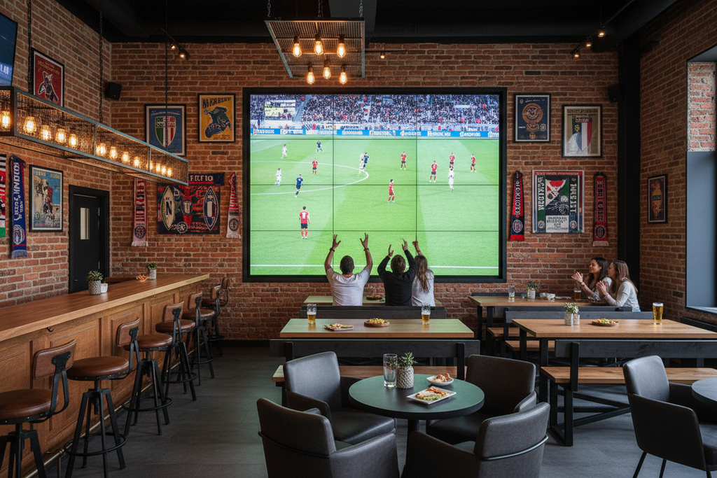 Pub calcio - Parete schermi LED