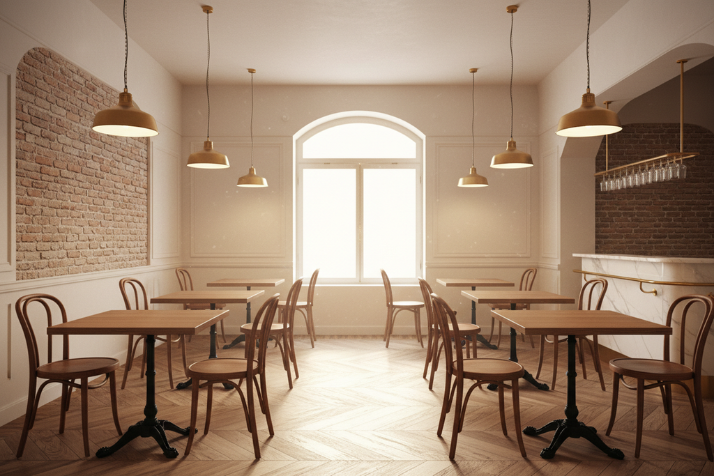 Rendering 3D fotorealistico bistrò