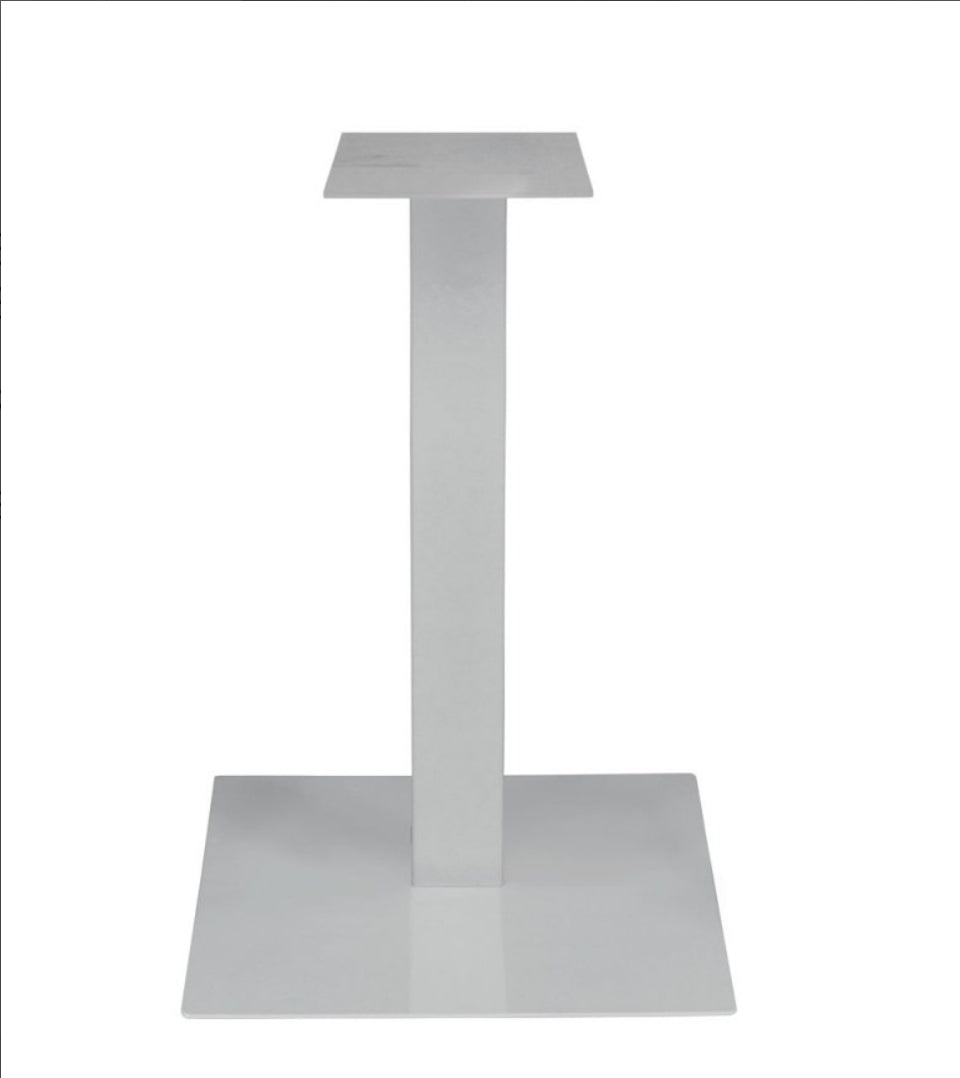 Base tavolo in ferro colore bianco per piano max 90x90
