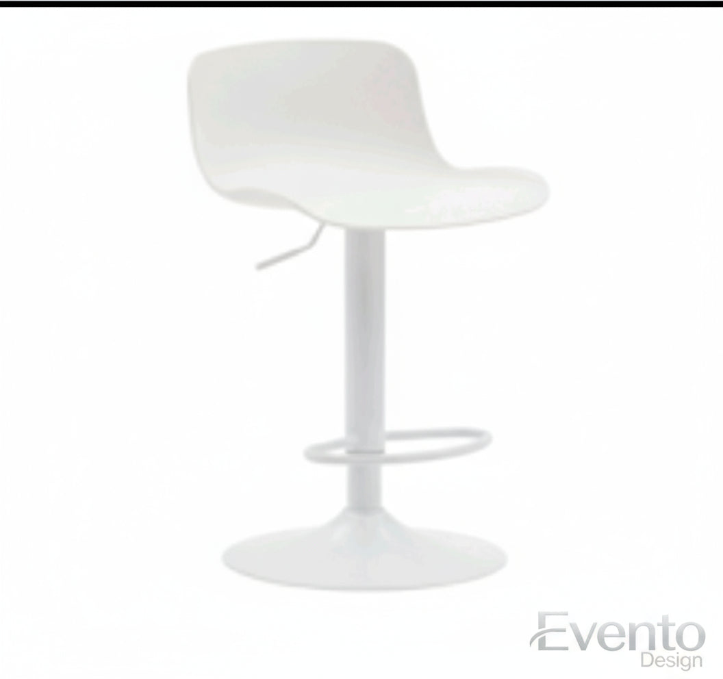 Sgabello girevole con poggiapiedi bianco