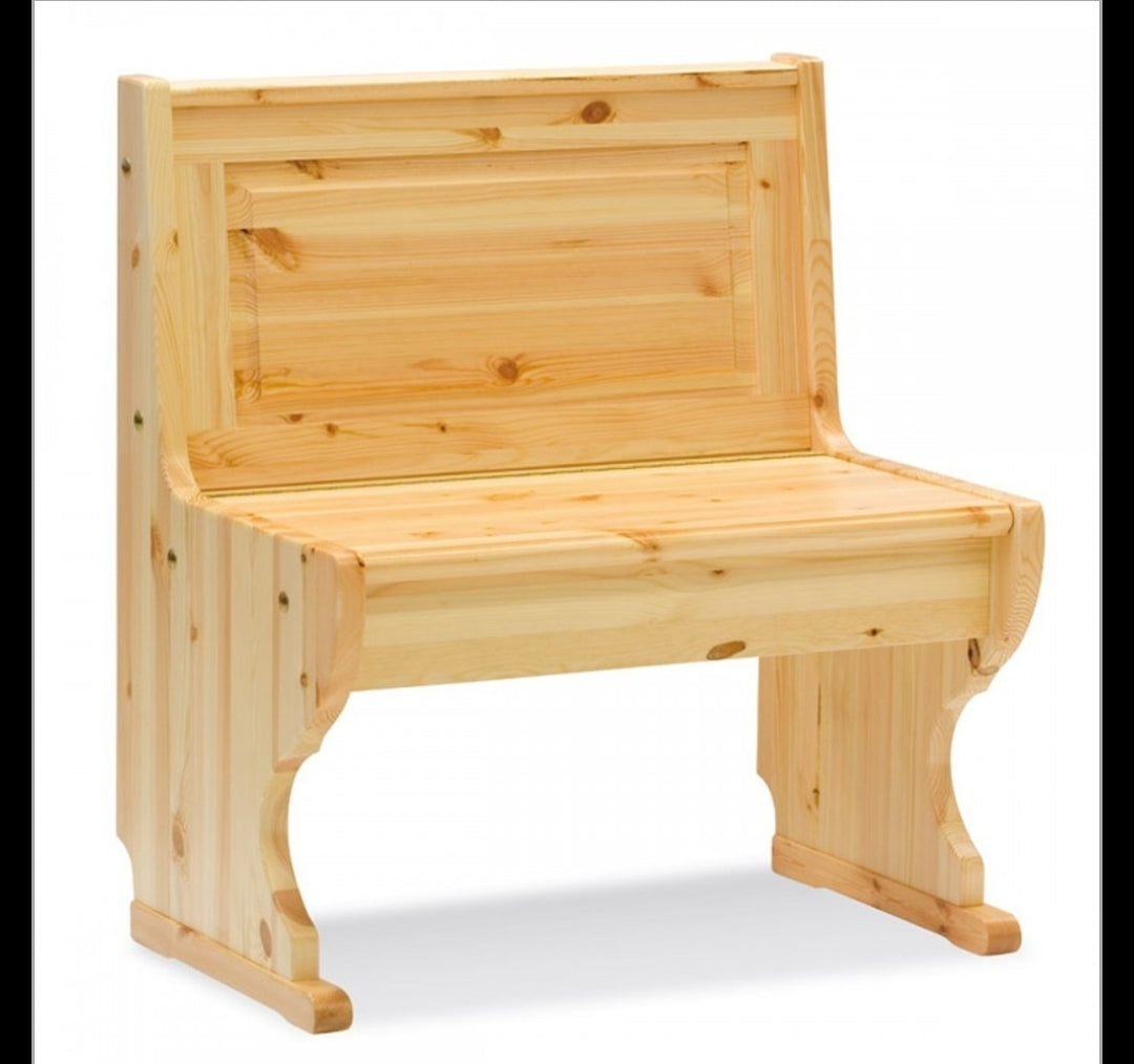 Angolo Panca 133x173 con Tavolo Fratino Fisso 130x80x3 e 3 Sedie con Cuore - Tinta Naturale