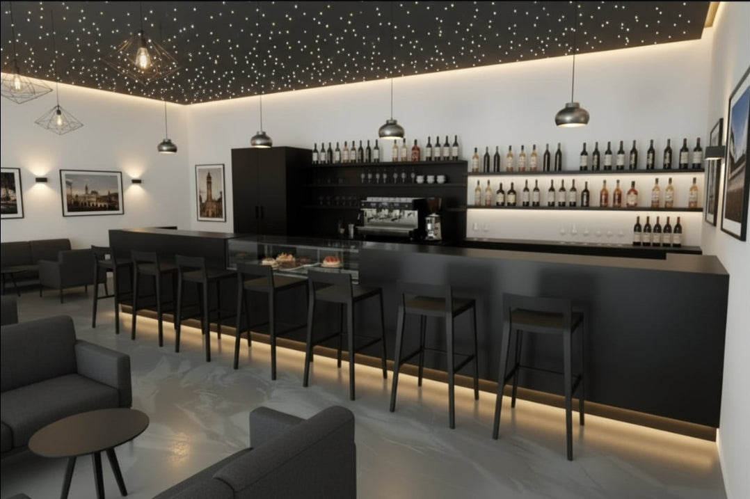 Bancone bar bologna con retrobanco e office cameriere