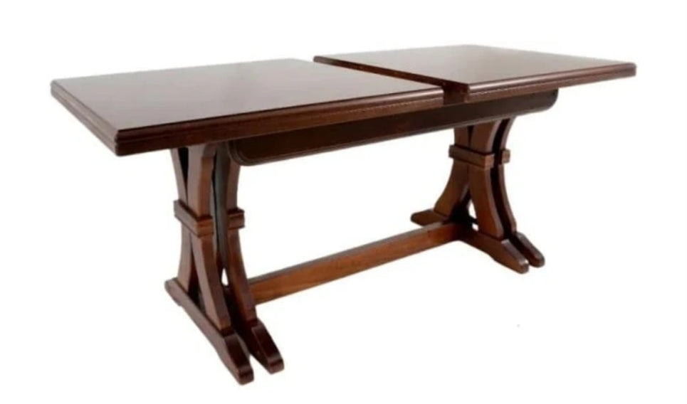 Tavolo Fratino Allungabile in Legno Massello Tinta Noce Arte Povera 180x100 cm