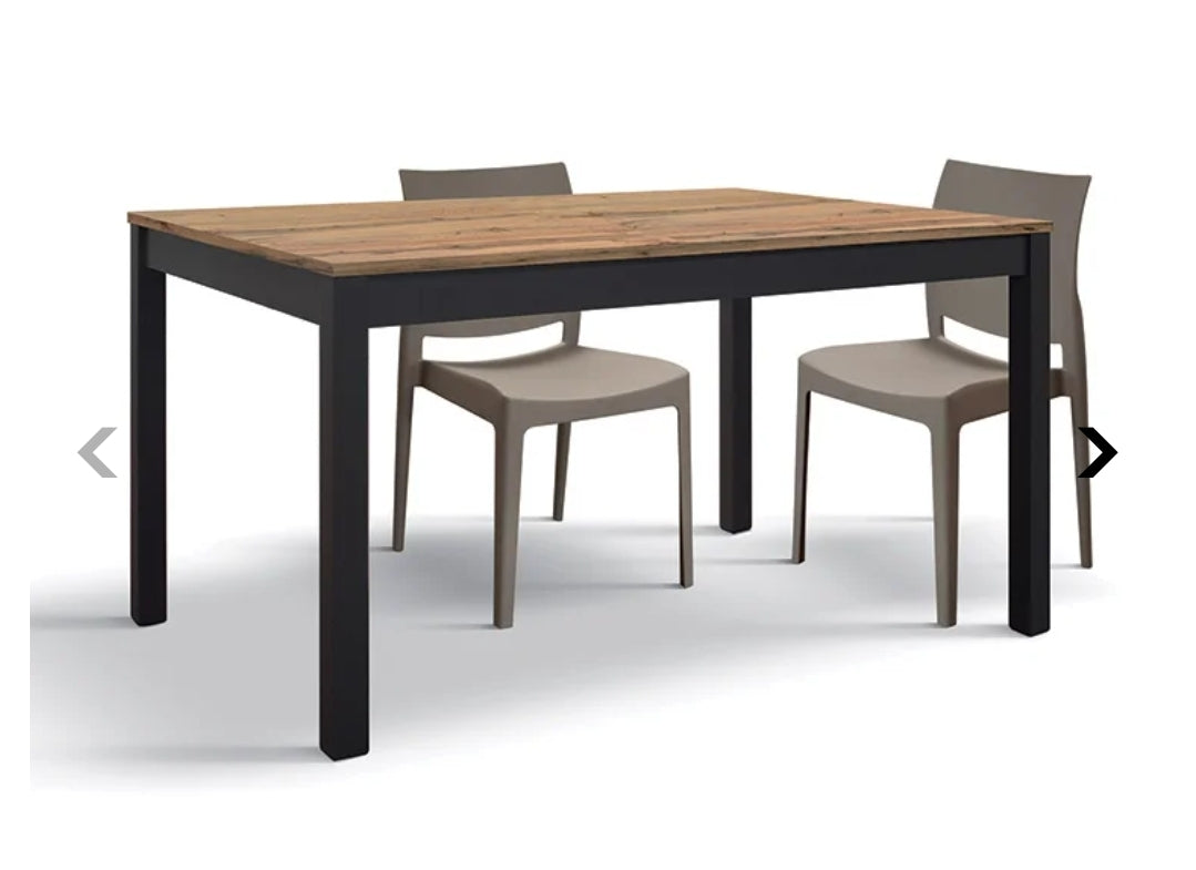 Tavolo allungabile 160/220 cm rovere rustico metallo ossido Alanda