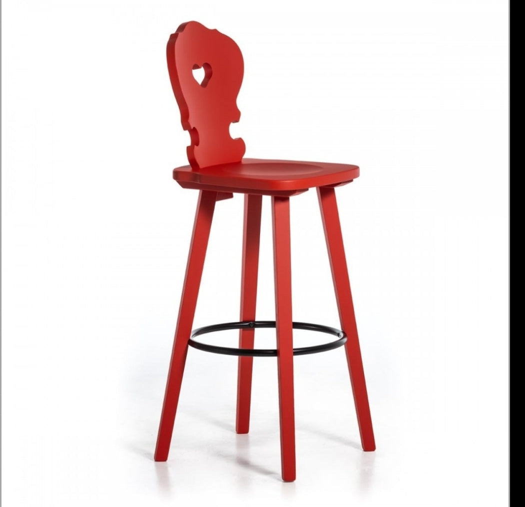 Sgabello Tirolese con Cuore Vienna SG - Altezza 76 cm