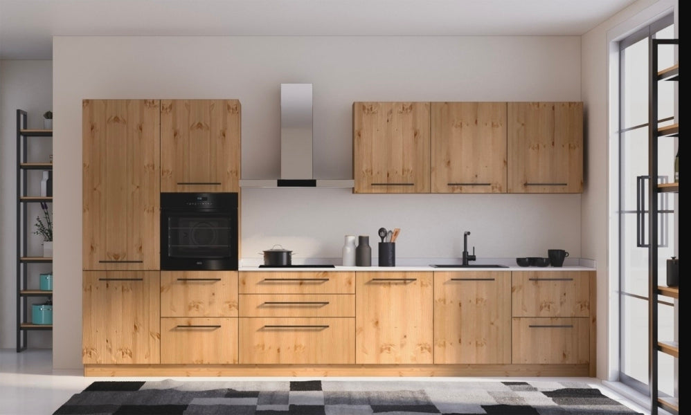 Composizione Cucina in pino rocca raso L 395 cm