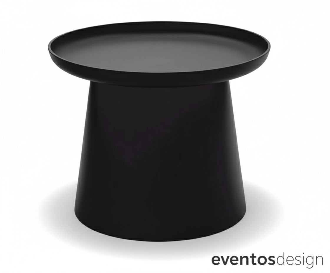 Tavolino Polipropilene Nero Ø50 cm - Design Moderno